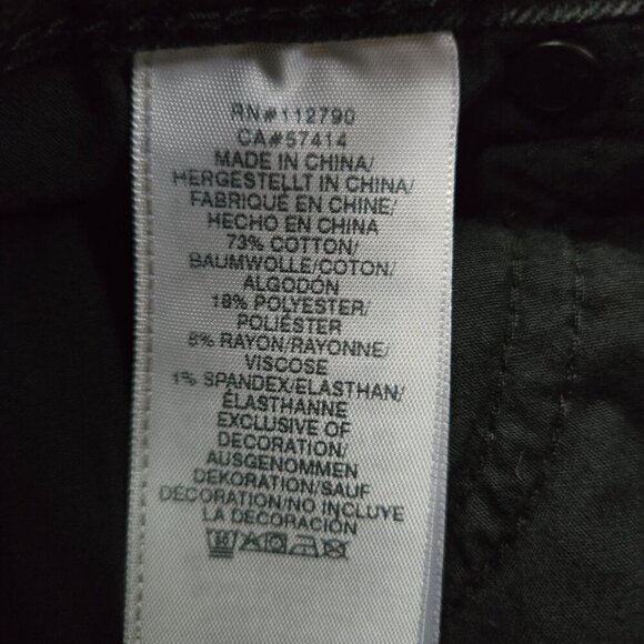 True Religion Jenny Curvy Mid Rise Super Skinny Cutoff Jean Shorts Black 27 - Picture 2 of 4